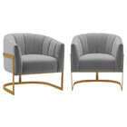 Kit 2 Poltronas Decorativas Sala De Estar Recepção Mavie Base