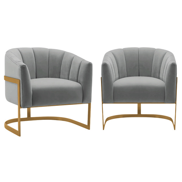 Kit 2 Poltronas Decorativas Sala De Estar Recepção Mavie Base