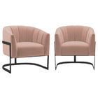 Kit 2 Poltronas Decorativas Sala De Estar Recepção Mavie Base