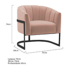 Kit 2 Poltronas Decorativas Sala De Estar Recepção Mavie Base