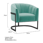 Kit 2 Poltronas Decorativas Sala De Estar Recepção Mavie Base