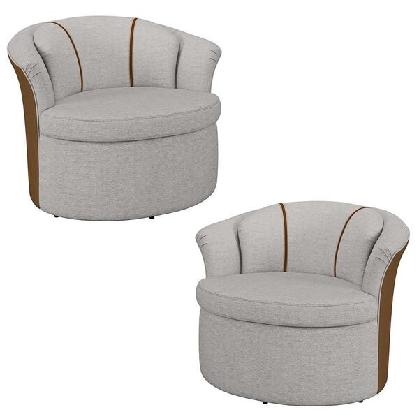 Kit 2 Poltronas Decorativas Sala De Estar Redonda Rubia M22 L