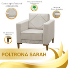 Kit 2 Poltronas Decorativas Sarah Em Madeira Revestimento Vel