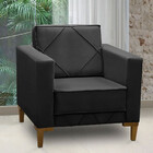 Kit 2 Poltronas Decorativas Sarah Em Madeira Revestimento Vel