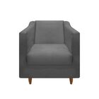 Kit 2 Poltronas Decorativas Tila Suede Cinza Grafite