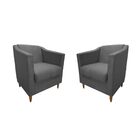 Kit 2 Poltronas Decorativas Tila Suede Cinza Grafite