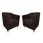 Kit 2 Poltronas Decorativas Tila Suede Marrom Escuro
