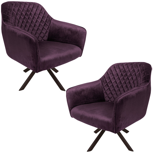 Kit 2 Poltronas Decorativas Versalhes Pés Chocolate Giratório