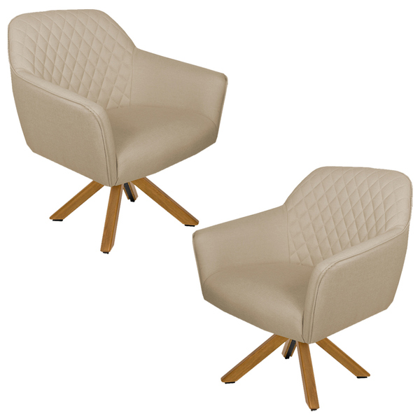 Kit 2 Poltronas Decorativas Versalhes Pés Madeira Giratório L