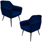 Kit 2 Poltronas Decorativas Versalhes Pés Palito Chocolate Ve