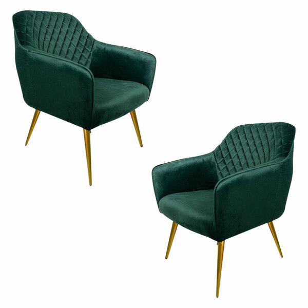 Kit 2 Poltronas Decorativas Versalhes Pés Palito Gold Veludo