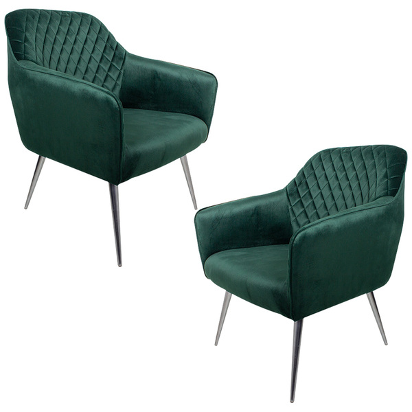 Kit 2 Poltronas Decorativas Versalhes Pés Palito Polido Velud