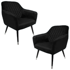 Kit 2 Poltronas Decorativas Versalhes Pés Ponteira Cromada Ve