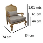 Kit 2 Poltronas Decorativas Vivian Verniz Mel E Linho Bege Es