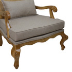 Kit 2 Poltronas Decorativas Vivian Verniz Mel E Linho Bege Es