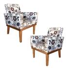 Kit 2 Poltronas Drake Pés Palito Estampa Florida Bnn Decor