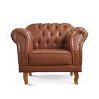 Kit 2 Poltronas Duque Chesterfield Caramelo
