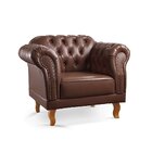 Kit 2 Poltronas Duque Chesterfield Marrom