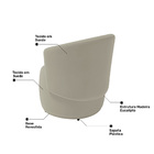 Kit 2 Poltronas E 1 Namoradeira Aisha Orgânica Suede Bege - D