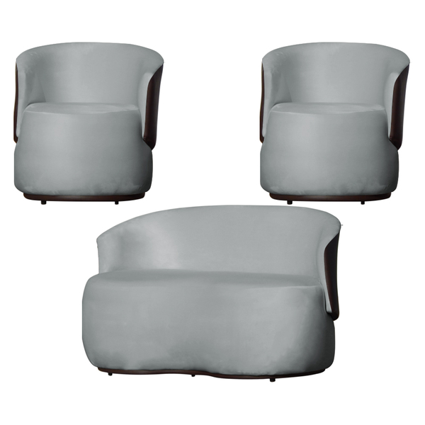 Kit 2 Poltronas E 1 Namoradeira Decorativa Orgânica Beatriz V