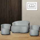 Kit 2 Poltronas E 1 Namoradeira Decorativa Orgânica Beatriz V