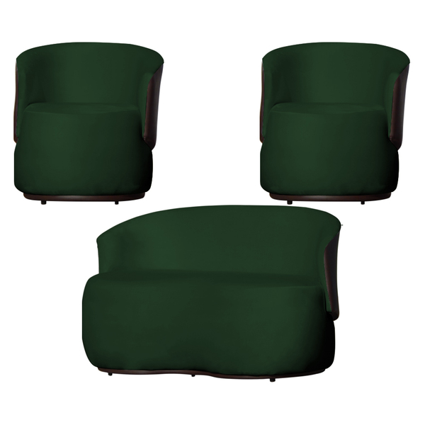 Kit 2 Poltronas E 1 Namoradeira Decorativa Orgânica Beatriz V