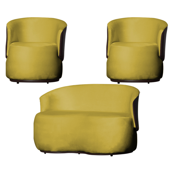 Kit 2 Poltronas E 1 Namoradeira Decorativa Orgânica Beatriz V