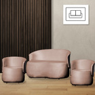 Kit 2 Poltronas E 1 Namoradeira Decorativa Orgânica Beatriz V