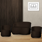 Kit 2 Poltronas E 1 Namoradeira Orgânica Beatriz Veludo Compo