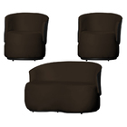 Kit 2 Poltronas E 1 Namoradeira Orgânica Beatriz Veludo Compo