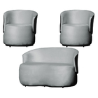 Kit 2 Poltronas E 1 Namoradeira Orgânica Beatriz Veludo Compo