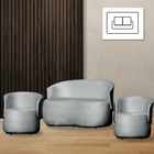 Kit 2 Poltronas E 1 Namoradeira Orgânica Beatriz Veludo Compo