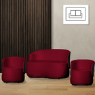 Kit 2 Poltronas E 1 Namoradeira Orgânica Beatriz Veludo Compo