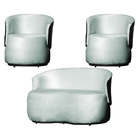 Kit 2 Poltronas E 1 Namoradeira Orgânica Beatriz Veludo Compo