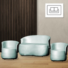 Kit 2 Poltronas E 1 Namoradeira Orgânica Beatriz Veludo Compo