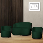 Kit 2 Poltronas E 1 Namoradeira Orgânica Beatriz Veludo Compo