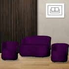 Kit 2 Poltronas E 1 Namoradeira Orgânica Beatriz Veludo Compo