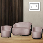 Kit 2 Poltronas E 1 Namoradeira Orgânica Beatriz Veludo Compo