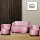 Kit 2 Poltronas E 1 Namoradeira Orgânica Beatriz Veludo Compo