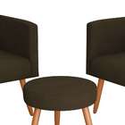 Kit 2 Poltronas E 1 Puff Flórida - Marrom