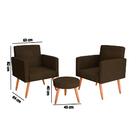 Kit 2 Poltronas E 1 Puff Flórida - Marrom