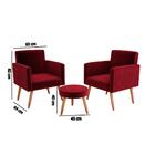 Kit 2 Poltronas E 1 Puff Flórida - Vermelho