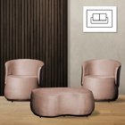 Kit 2 Poltronas E 1 Puff Grande Design Orgânico Beatriz Velud