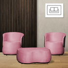 Kit 2 Poltronas E 1 Puff Grande Design Orgânico Beatriz Velud