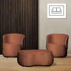 Kit 2 Poltronas E 1 Puff Grande Design Orgânico Beatriz Velud