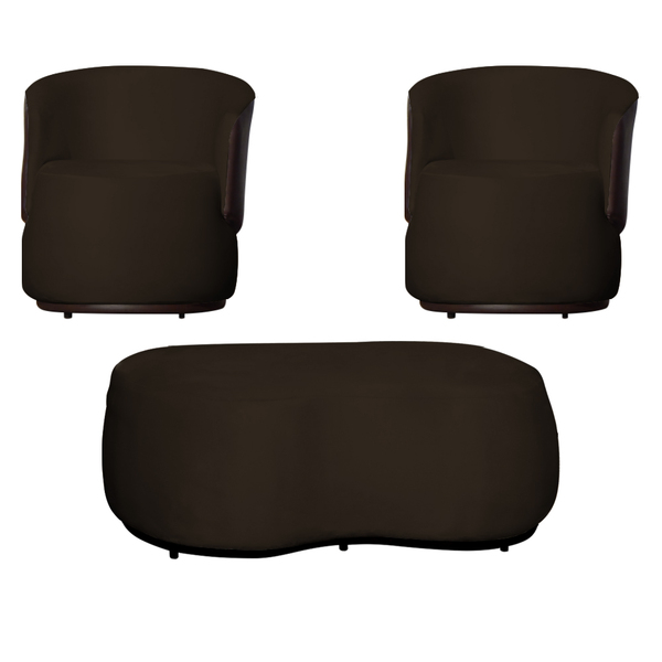 Kit 2 Poltronas E 1 Puff Grande Design Orgânico Beatriz Velud