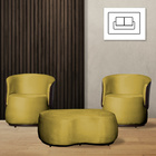 Kit 2 Poltronas E 1 Puff Grande Design Orgânico Beatriz Velud