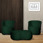 Kit 2 Poltronas E 1 Puff Grande Estilo Orgânico Beatriz Velud