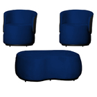 Kit 2 Poltronas E 1 Puff Grande Estilo Orgânico Beatriz Velud