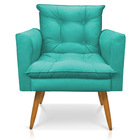 Kit 2 Poltronas E Namoradeira 2 Lugares Olivia Suede Azul Tur